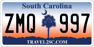 SC license plate ZMQ997