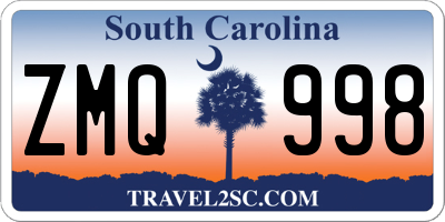 SC license plate ZMQ998