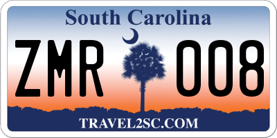 SC license plate ZMR008