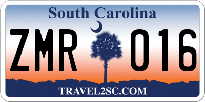 SC license plate ZMR016