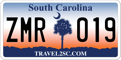 SC license plate ZMR019