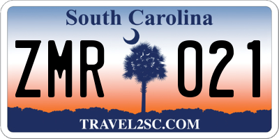 SC license plate ZMR021