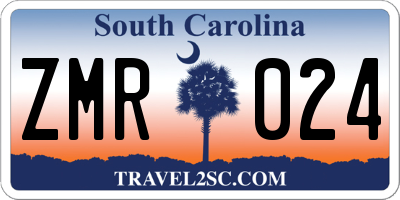 SC license plate ZMR024