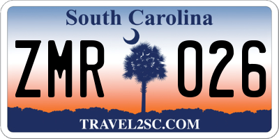 SC license plate ZMR026