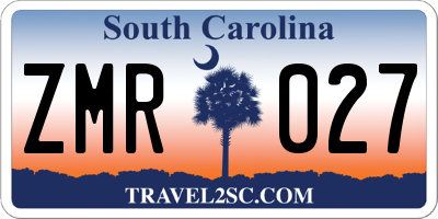 SC license plate ZMR027