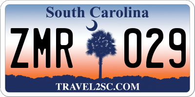 SC license plate ZMR029