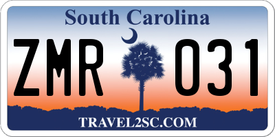 SC license plate ZMR031