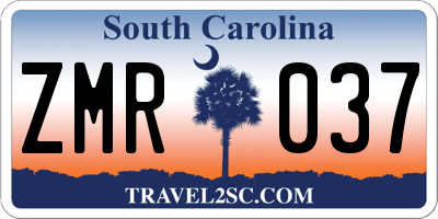 SC license plate ZMR037