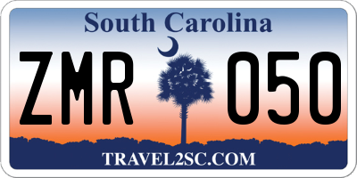 SC license plate ZMR050