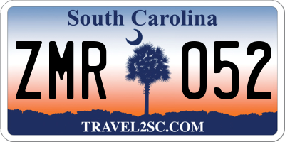SC license plate ZMR052