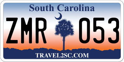 SC license plate ZMR053