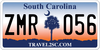 SC license plate ZMR056