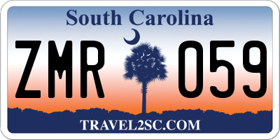 SC license plate ZMR059