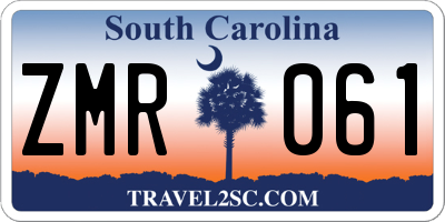 SC license plate ZMR061