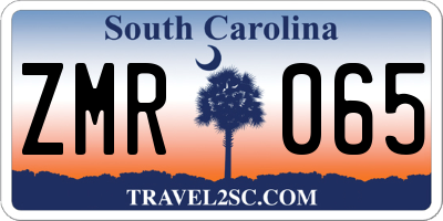 SC license plate ZMR065