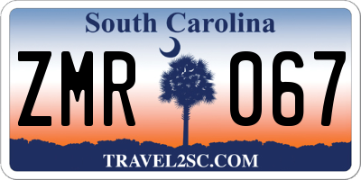 SC license plate ZMR067