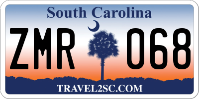 SC license plate ZMR068