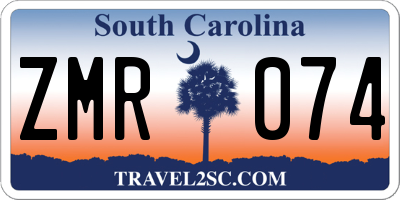 SC license plate ZMR074