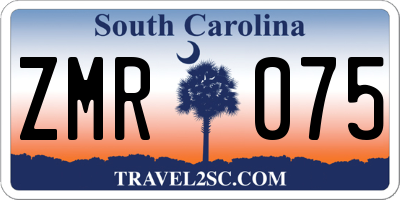 SC license plate ZMR075