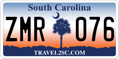 SC license plate ZMR076