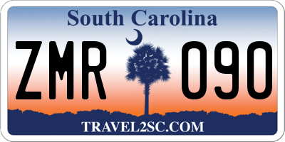 SC license plate ZMR090
