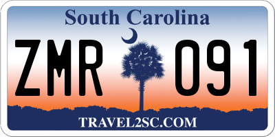 SC license plate ZMR091