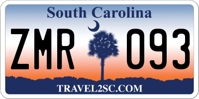 SC license plate ZMR093