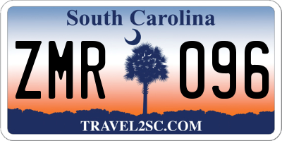 SC license plate ZMR096