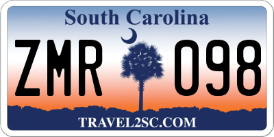 SC license plate ZMR098