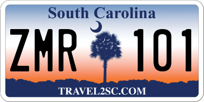 SC license plate ZMR101