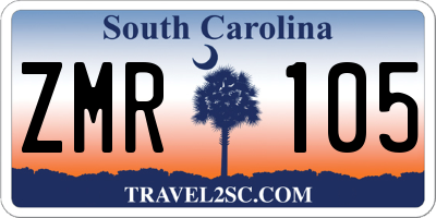 SC license plate ZMR105