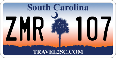 SC license plate ZMR107