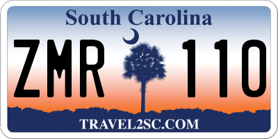 SC license plate ZMR110