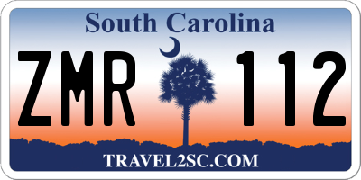 SC license plate ZMR112
