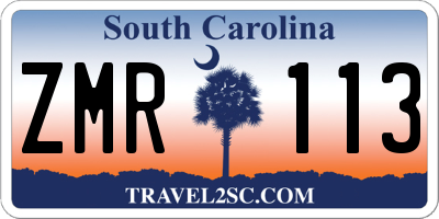 SC license plate ZMR113