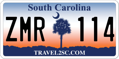 SC license plate ZMR114