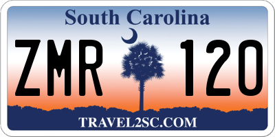 SC license plate ZMR120