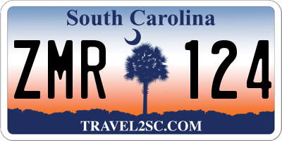 SC license plate ZMR124