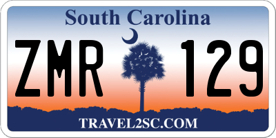 SC license plate ZMR129