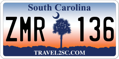SC license plate ZMR136