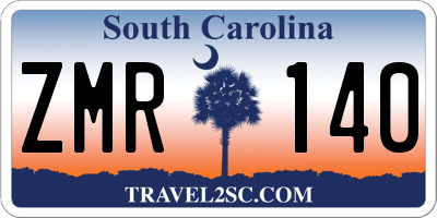 SC license plate ZMR140
