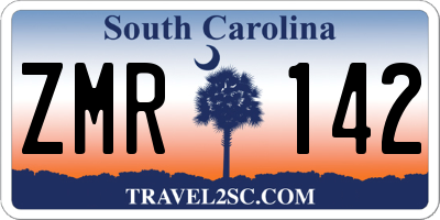 SC license plate ZMR142
