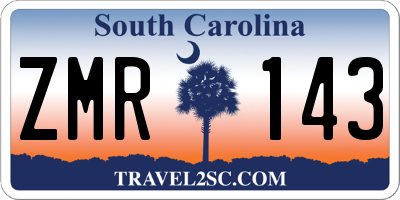 SC license plate ZMR143