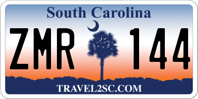 SC license plate ZMR144
