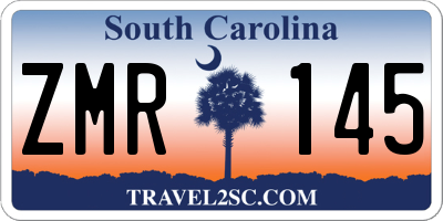 SC license plate ZMR145