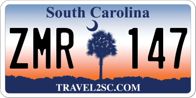 SC license plate ZMR147