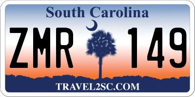 SC license plate ZMR149