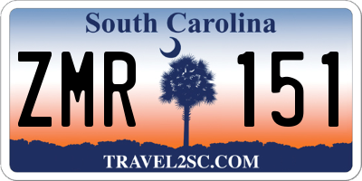 SC license plate ZMR151