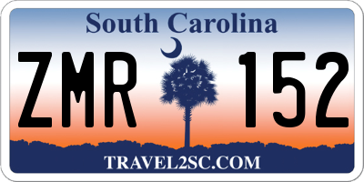 SC license plate ZMR152