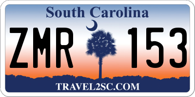 SC license plate ZMR153